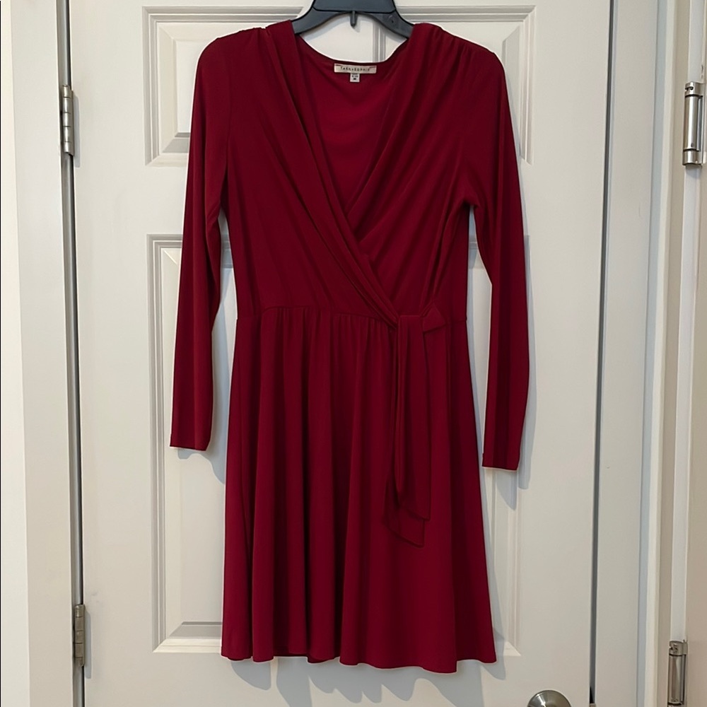 Tash & Sophie burgundy long sleeve women dress